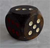 Figural Dice Marble Paperweight 3.5" x 3.5" - 830