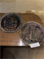 2 Fenton decorative plates