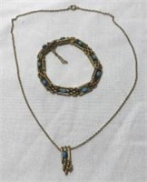 Gold & Turquoise Bracelet & Necklace