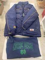 Notre Dame Sweatshirt Size L and Reversible Coat