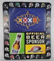 Miller Lite Nfl Super Bowl 33 Metal Sign