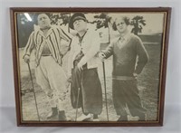 Framed Three Stooges Golfing Picture