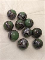 10 Shooter Size Marbles, Alley Agate