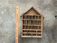 wooden house shaped shadow box