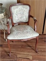 needlepoint armed side chair