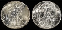 1941 & 1946-D WALKING LIBERTY HALF DOLLARS GEM BU