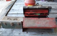 2 VINTAGE METAL TOOL BOXES AND CONTENTS