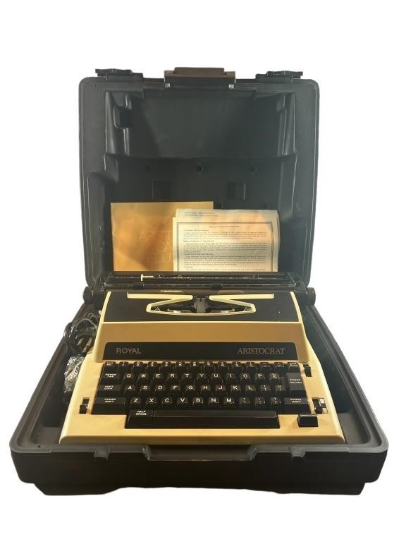 A Royal Aristocrat Typewriter In Carrying Case.