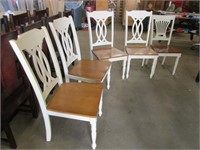 Five dining room wooden chairs