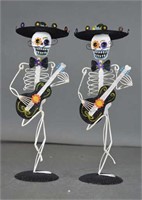 2 Day of the Dead Metal Guitar Playing Skeletons