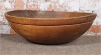 A Large Carved Maple Dough Bowl