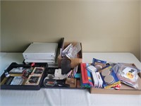 Assorted office supplies- binders, note paper,