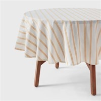 70 Cotton Stripe Tablecloth Yellow-Threshold