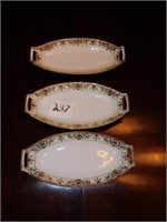 NORITAKE SERVING BOATS HAND PAINTED NIPPON #16034
