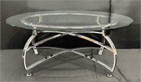 Mid-Century Glass Top Coffee Table