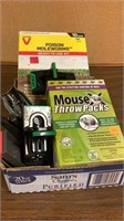 Mouse and mole poison & Jawz mouse traps