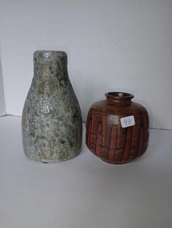 2 great pottery vases