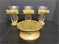 Glass Vases With Golden Bows