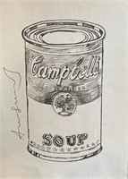 Andy Warhol Campbells Tomato Soup drawing