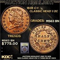 ***Auction Highlight*** 1835 Classic Head half cen