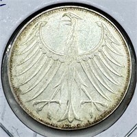 1972 Silver Germany 5 Mark Coin