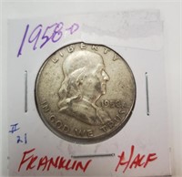 1958 D Franklin Half Dollar