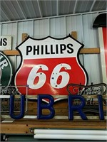 Vintage double sided Phillips 66 porcelain sign