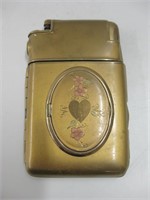 Vtg Marathon Brass Cigarette Case w/ Lighter