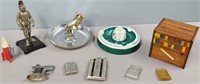 Smoking Accessories Lot; Ashtrays & Lighters