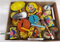 Lot of tin toy noise makers