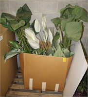 Box of Large Artificial Lilies and Green Stems