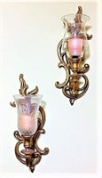 Pair of Gilt Wall Mount Candle Holders