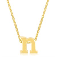Goldtone Initial Small Letter N Necklace