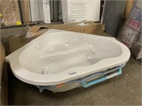 60" Acrylic Corner Drop In Whirlpool Tub - White