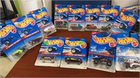 12 Hot wheels New on card  this lot includes 1-4