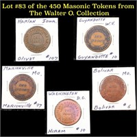 Lot #83 of the 450 Masonic Tokens from The Walter