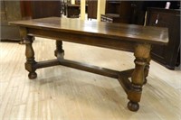 English Oak Refectory Dining Table.
