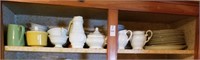 Top lot shelf dishes including Embassy china