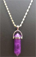 925 stamped 26" necklace with chakra gemstone