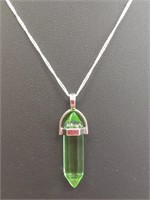925 stamped 18" necklace with chakra gemstone