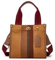 O672  Caistre Canvas Hobo Bag, Stripe Pattern, Lar