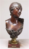 Carrier-Belleuse Bronze Bust of Woman