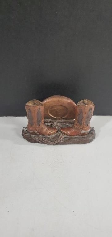 Vintage Resin Cowboy Themed Hat and Boots