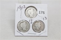 1912/12D/13 Barber Dimes