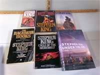 5 paperback and 1 hardcover Stephen King books