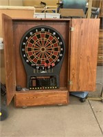 Dartboard with Wood Cabinet - Darts included