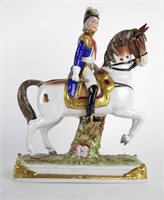 SCHEIBE ALSBACH GERMAN PORCELAIN FIGURE ON HORSE