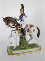 SCHEIBE ALSBACH GERMAN PORCELAIN FIGURE ON HORSE