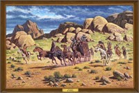BO NEWELL (TEXAS) "THE CHASE", WESTERN PAINTING