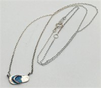 Sterling Silver Flip Flop Necklace